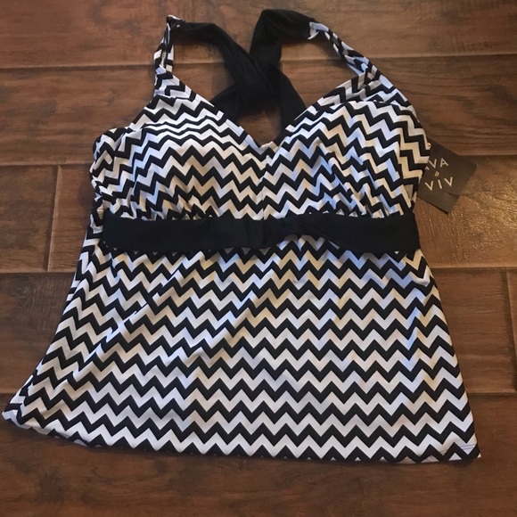 Ava & Viv Other - Ava & Viv Tankini Halter Swim Top Chevron Size 18W